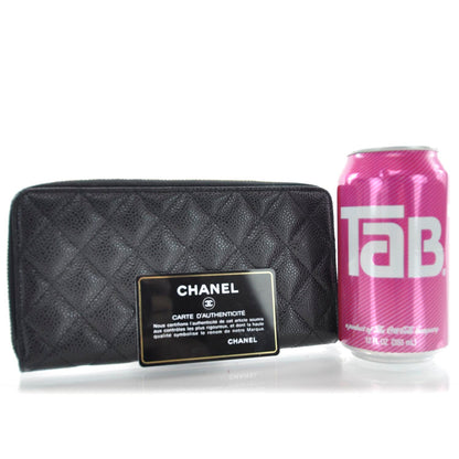 Chanel Caviar Large Gusset Zip Around Wallet Black 2 of 8