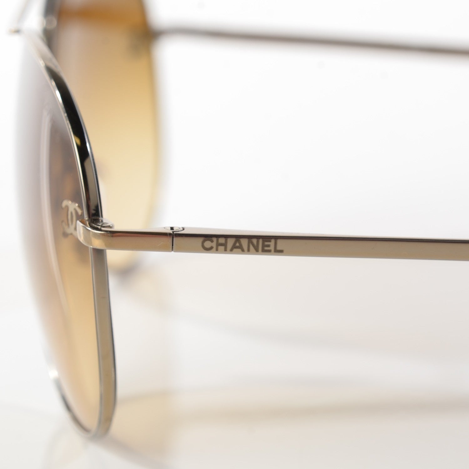 Chanel Aviator CC Sunglasses 4189-T-Q Gold 5 of 6
