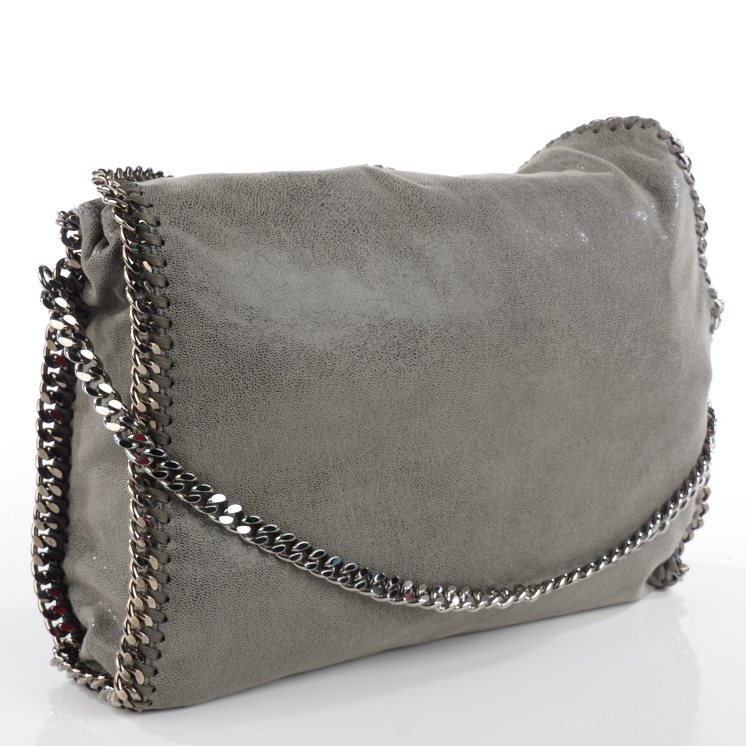 Stella McCartney Shaggy Deer Falabella Fold Over Tote Grey 3 of 7