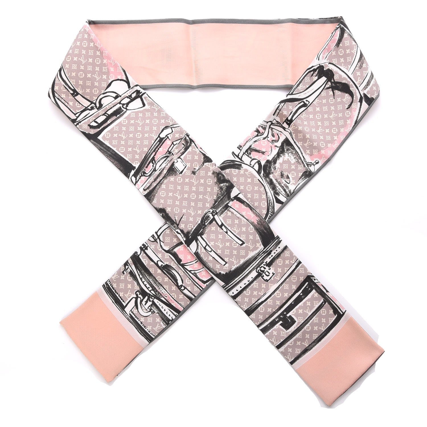 Louis Vuitton Silk Monogram Trunks Bandeau Rose Poudre 1 of 5