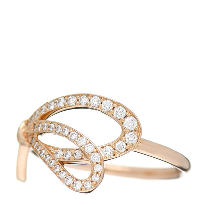 Tiffany 18K Rose Gold Diamond .40ct Bow Ring 54 6.75 3 of 5