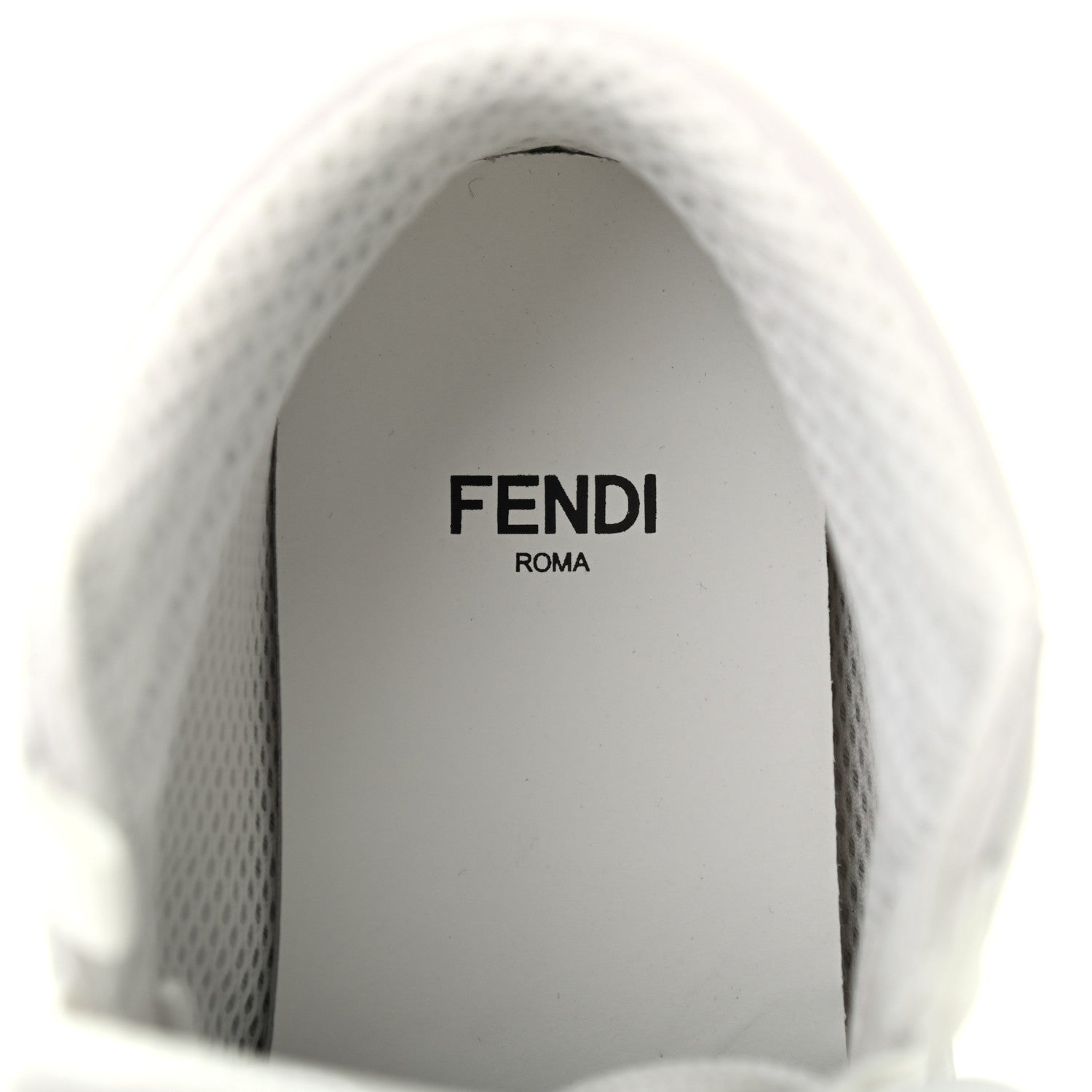 Fendi Nappa Macro FF Embossed Womens High Top Sneakers 36 White Ice 6 of 8