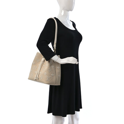 Louis Vuitton Cotton Monogram Embroidered Neonoe MM Beige White 2 of 8