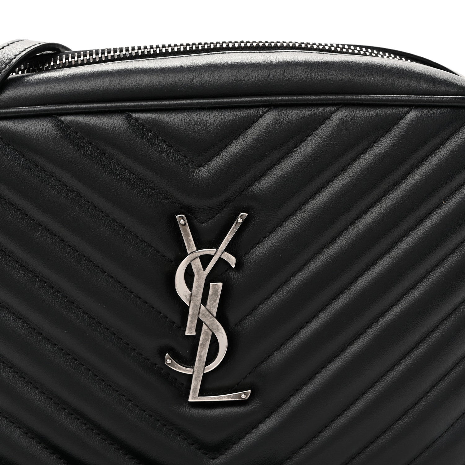 Saint Laurent Calfskin Matelasse Monogram Lou Camera Bag Black 8 of 10
