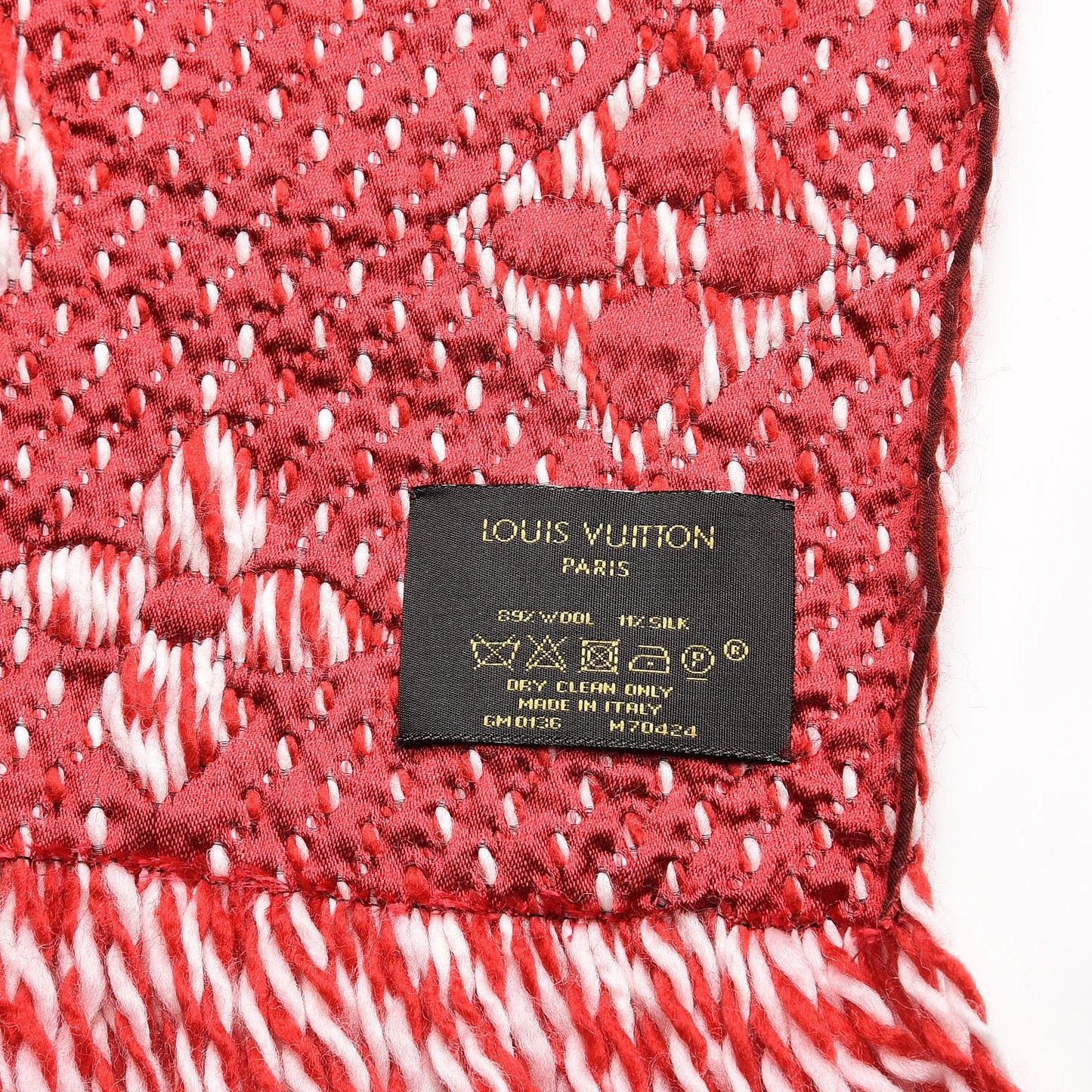 Wool Silk Logomania Mix Scarf Coquelicot