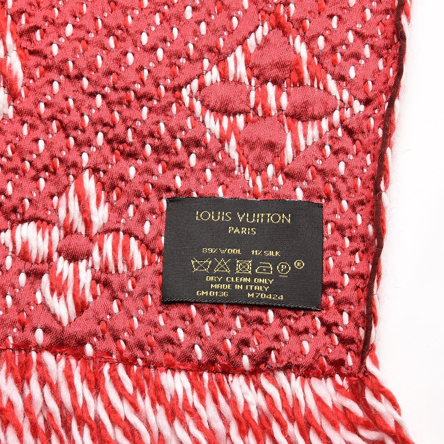 Louis Vuitton Wool Silk Logomania Mix Scarf Coquelicot 4 of 4
