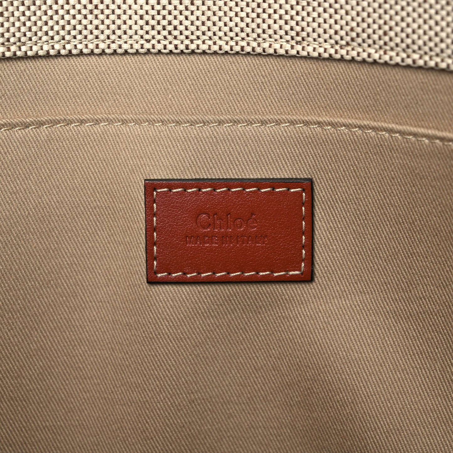 Cotton Calfskin Large Woody Ribbon Tote White Brown