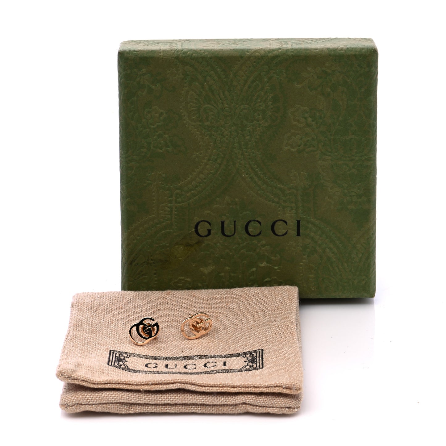 18K Yellow Gold GG Tissue Stud Earrings