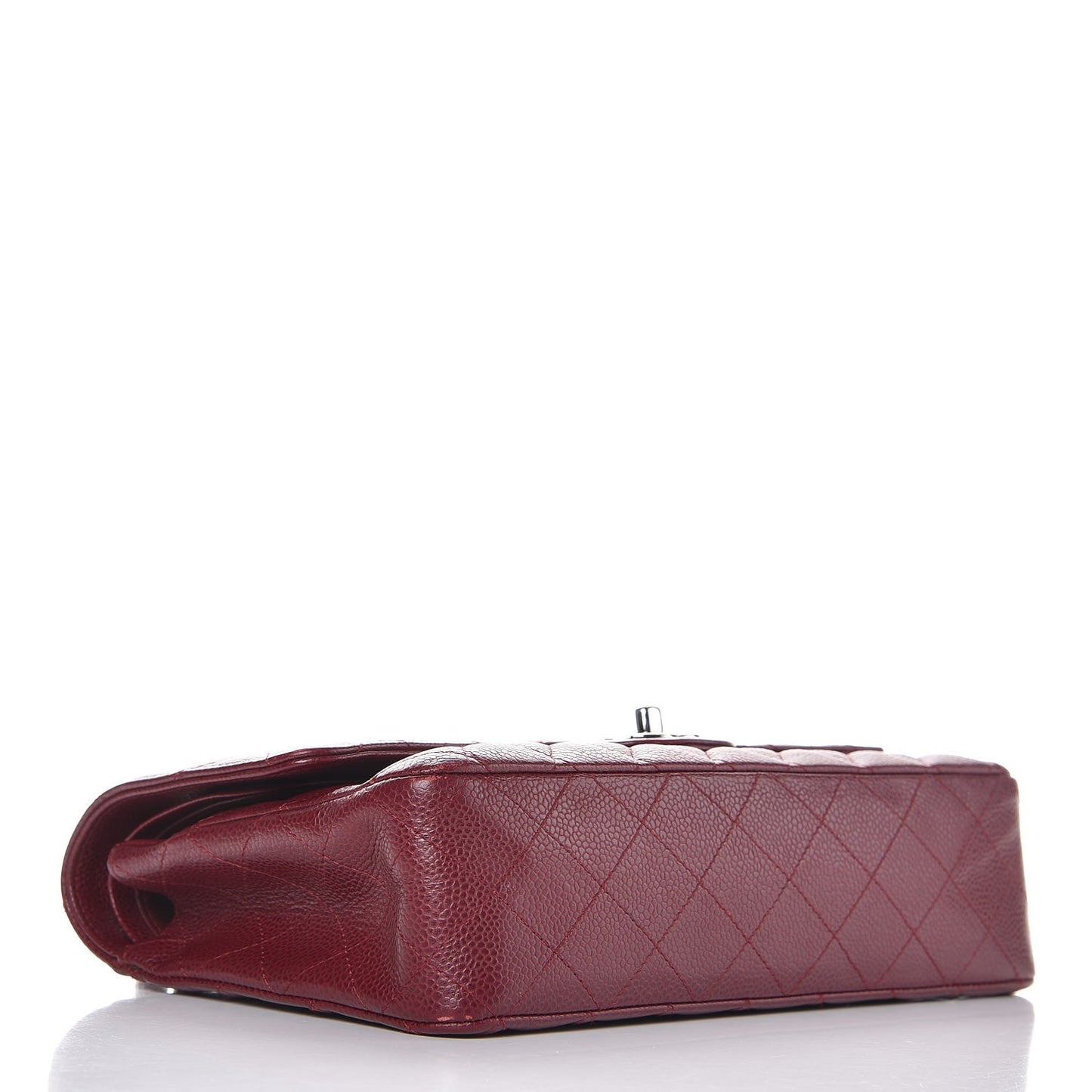 Caviar Quilted Medium Double Flap Dark Red