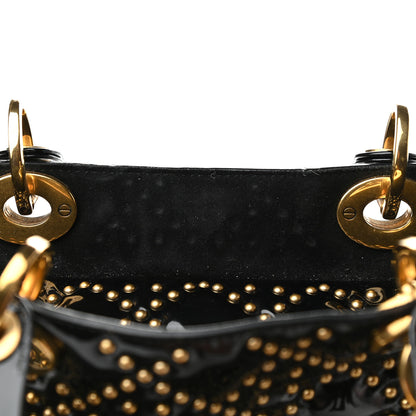 Christian Dior Patent Cannage Studded Large Lady Dior Black 10 of 10