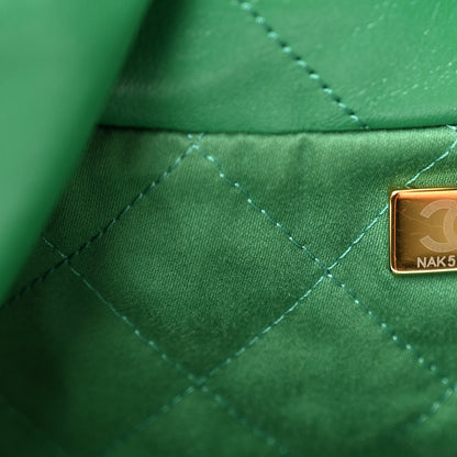 Chanel Shiny Calfskin Quilted Small Chanel 22 Green 8 of 14