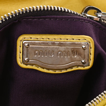 Miu Miu Vitello Lux Medium Bow Bag Polline 6 of 10