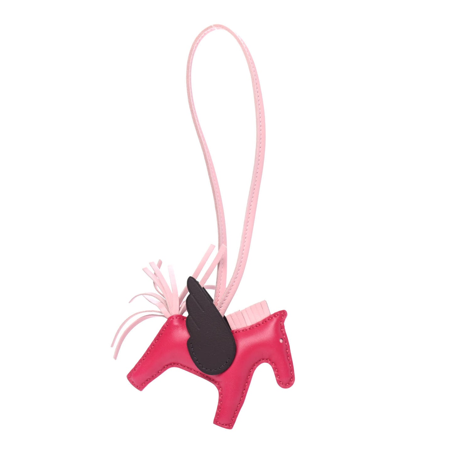 Milo Lambskin Grigri Rodeo Pegase Horse Bag Charm PM Framboise Rose Sakura Rouge Sellier