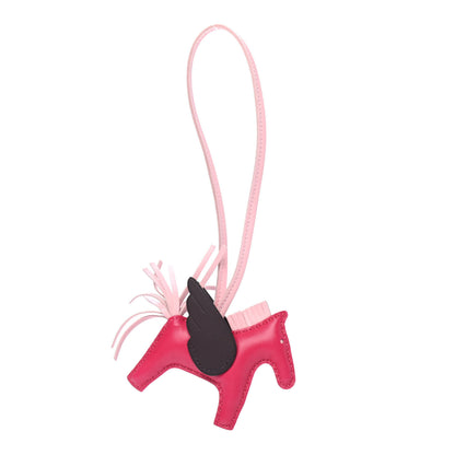 Hermes Milo Lambskin Grigri Rodeo Pegase Horse Bag Charm PM Framboise Rose Sakura Rouge Sellier 2 of 3
