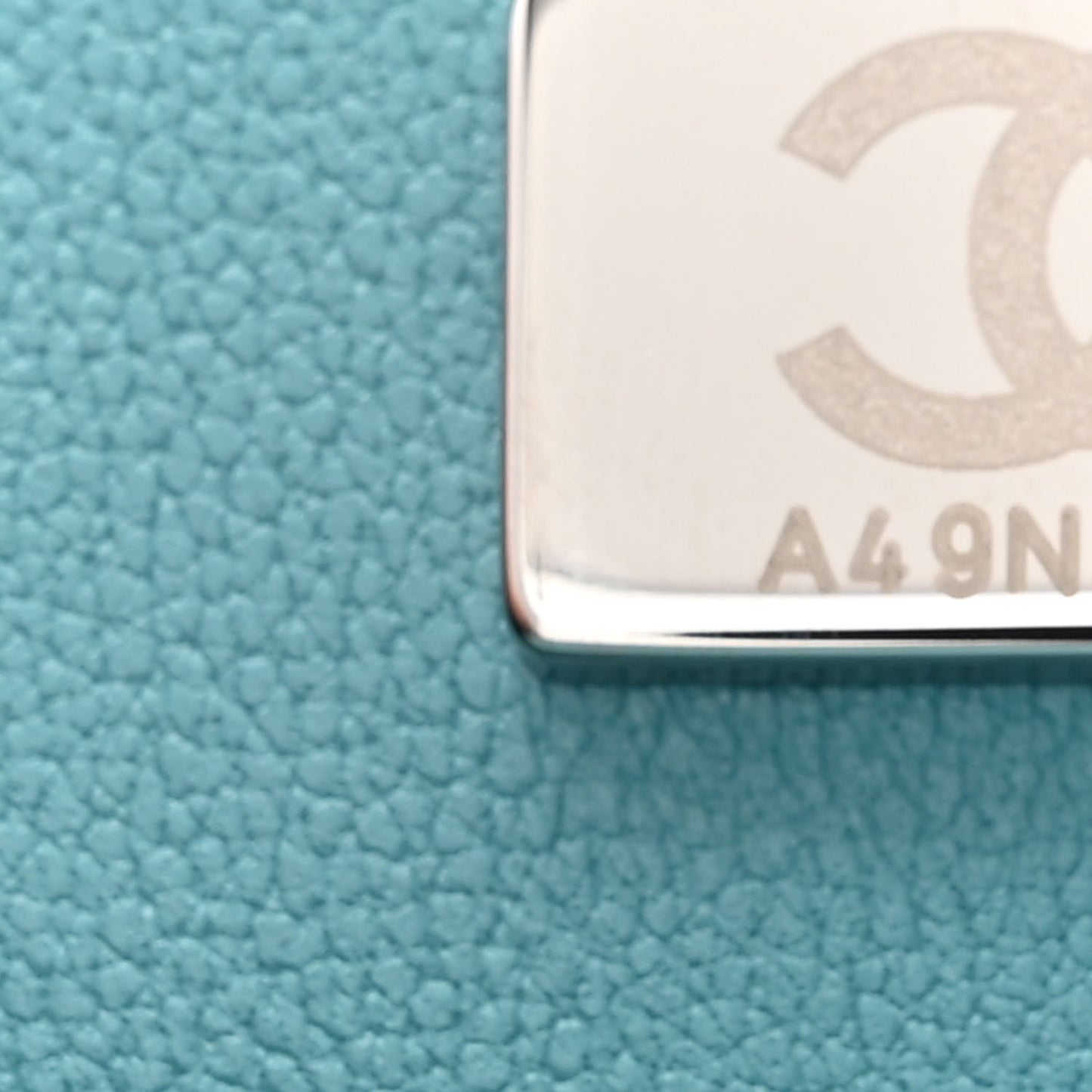 Lambskin Quilted Mini Square Flap Light Blue