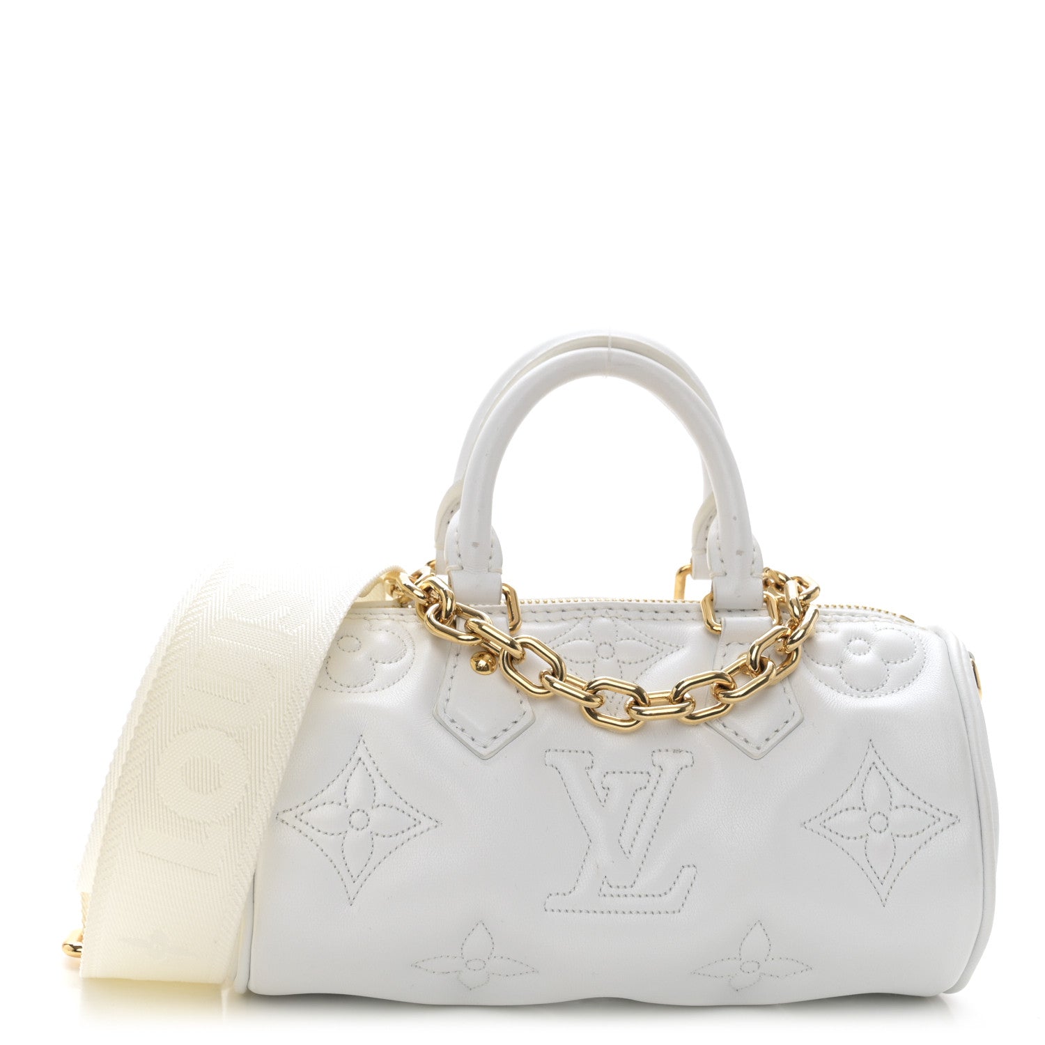 Louis Vuitton Calfskin Bubblegram Papillon BB Snow White 1 of 15