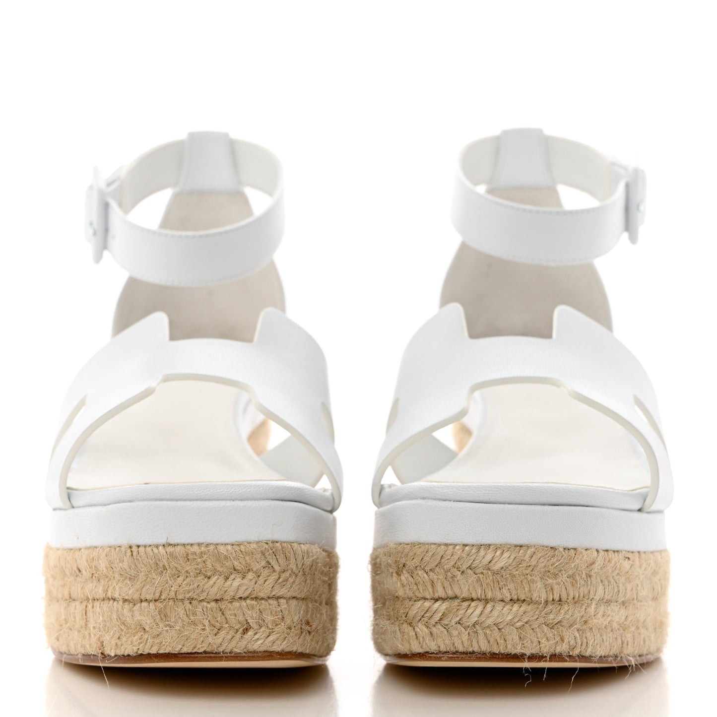 Goatskin Elda Espadrille Wedge Sandals 39 White