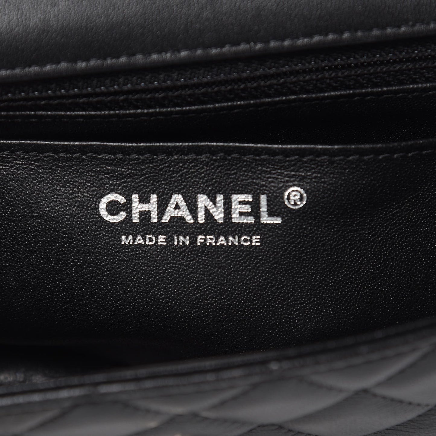 Lambskin Quilted Mini Rectangular Flap Black