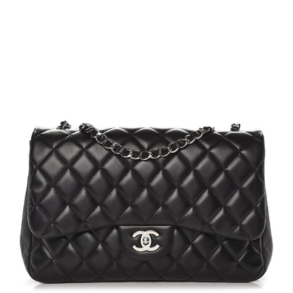 Chanel Lambskin Quilted Jumbo Single Flap Black 1 of 10