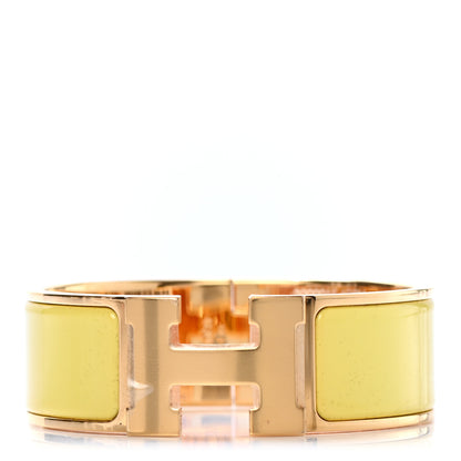 Hermes Enamel Wide Clic Clac H Bracelet PM Jaune Citron 1 of 4