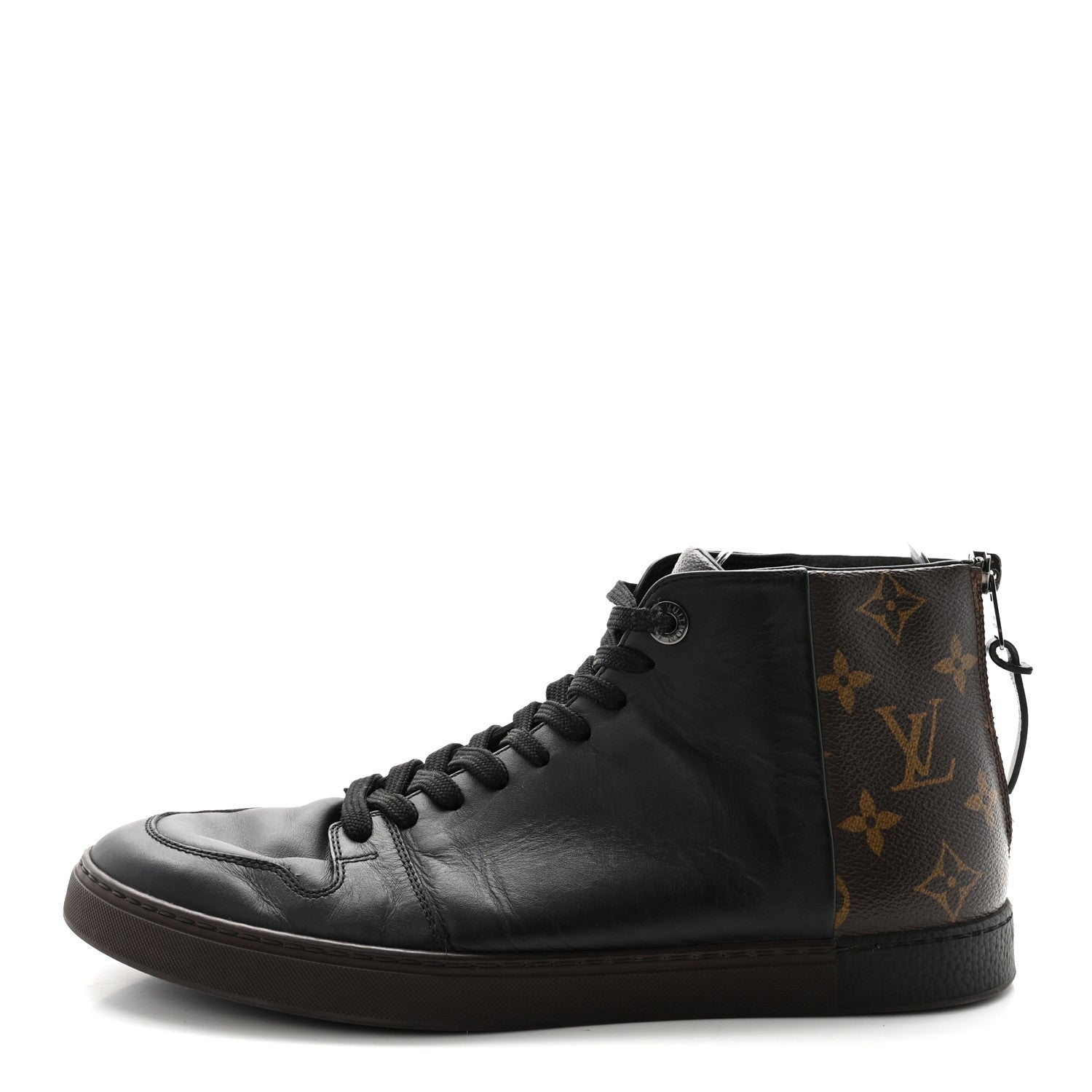 Louis Vuitton Calfskin Monogram Line-Up Sneaker Boot 6 Black 1 of 9