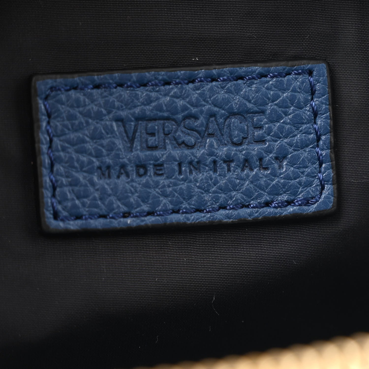 Versace Grained Calfskin Vanitas Medea Belt Bag Blue 6 of 12