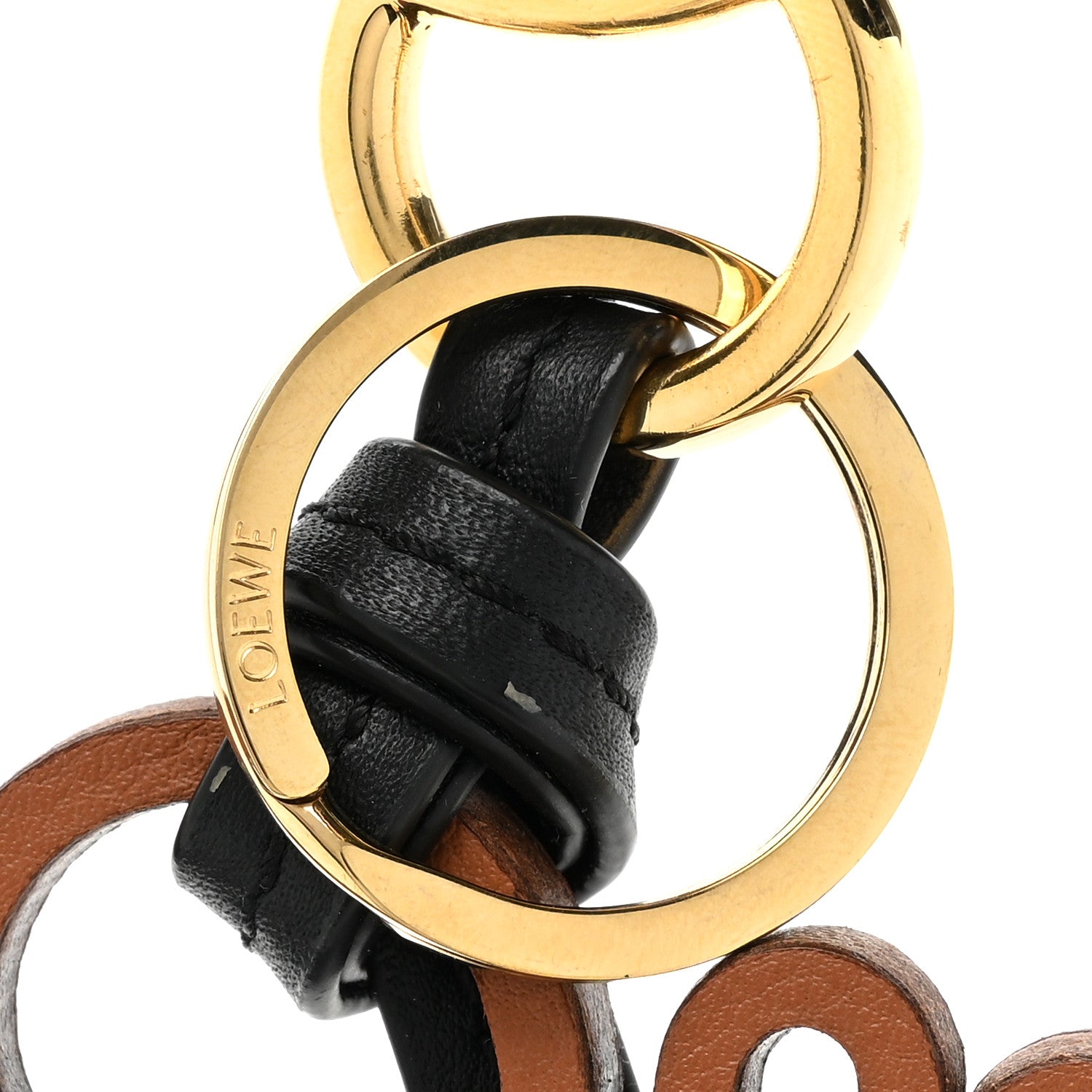 Loewe Calfskin Anagram Bag Charm Key Holder Tan 2 of 3