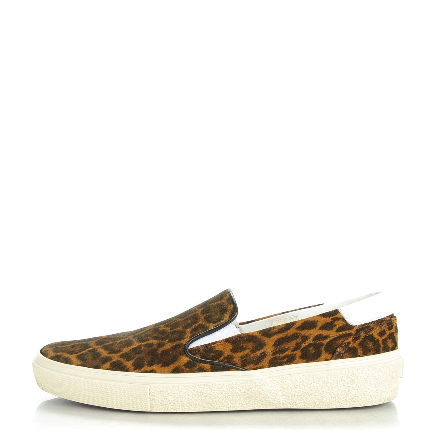 Saint Laurent Leopard Print Lame Skate Slip On Sneakers 41.5 Gold 1 of 9