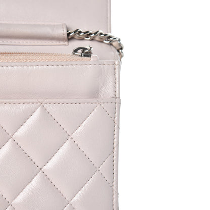 Chanel Lambskin Quilted Wallet On Chain WOC Rose Pale 10 of 17