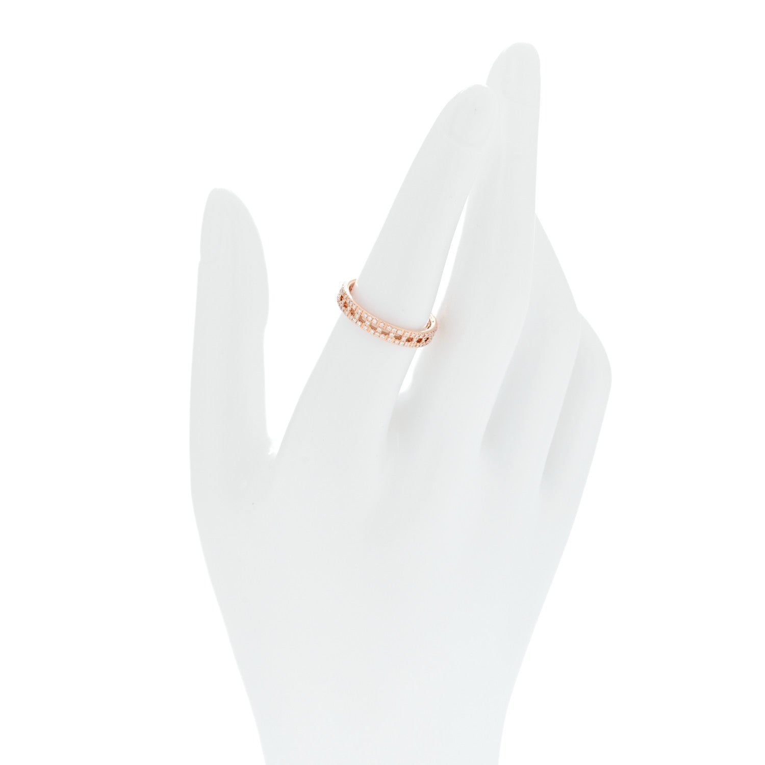 Tiffany 18K Rose Gold Diamond Narrow T True Band Ring 54 6.75 2 of 4