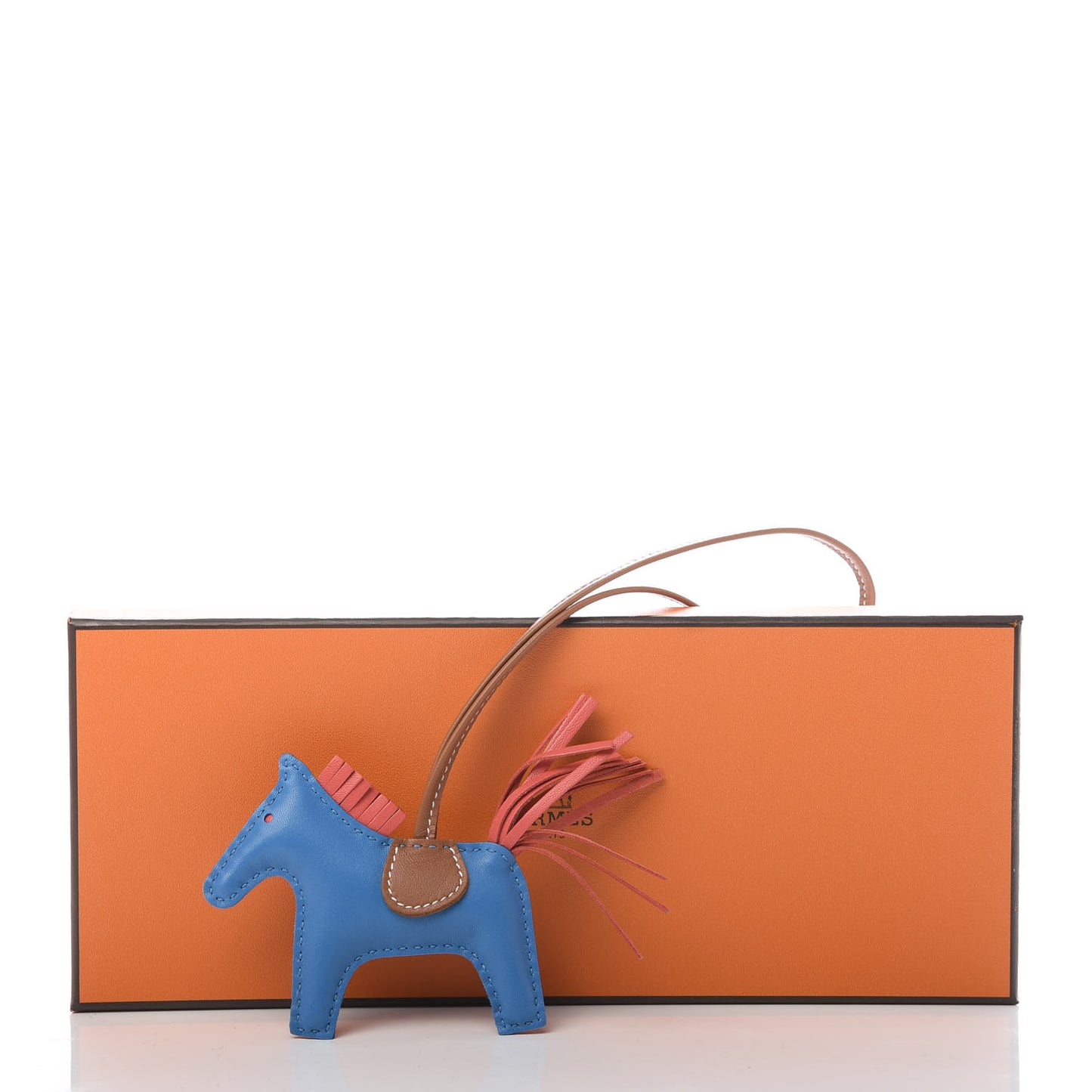 Milo Lambskin Grigri Rodeo Horse Bag Charm PM Blue Zanzibar Rose Texas Gold