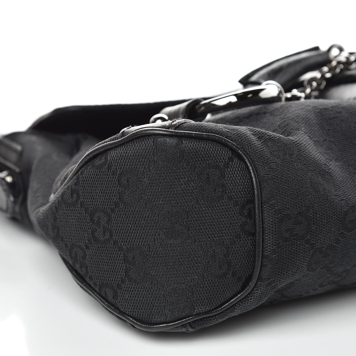 Monogram Horsebit Chain Flap Shoulder Bag Black