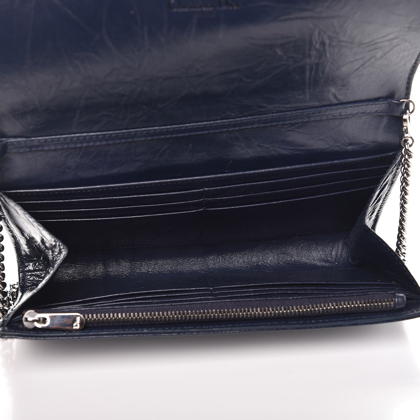 Lambskin Diorama Croisiere Wallet Dark Marine