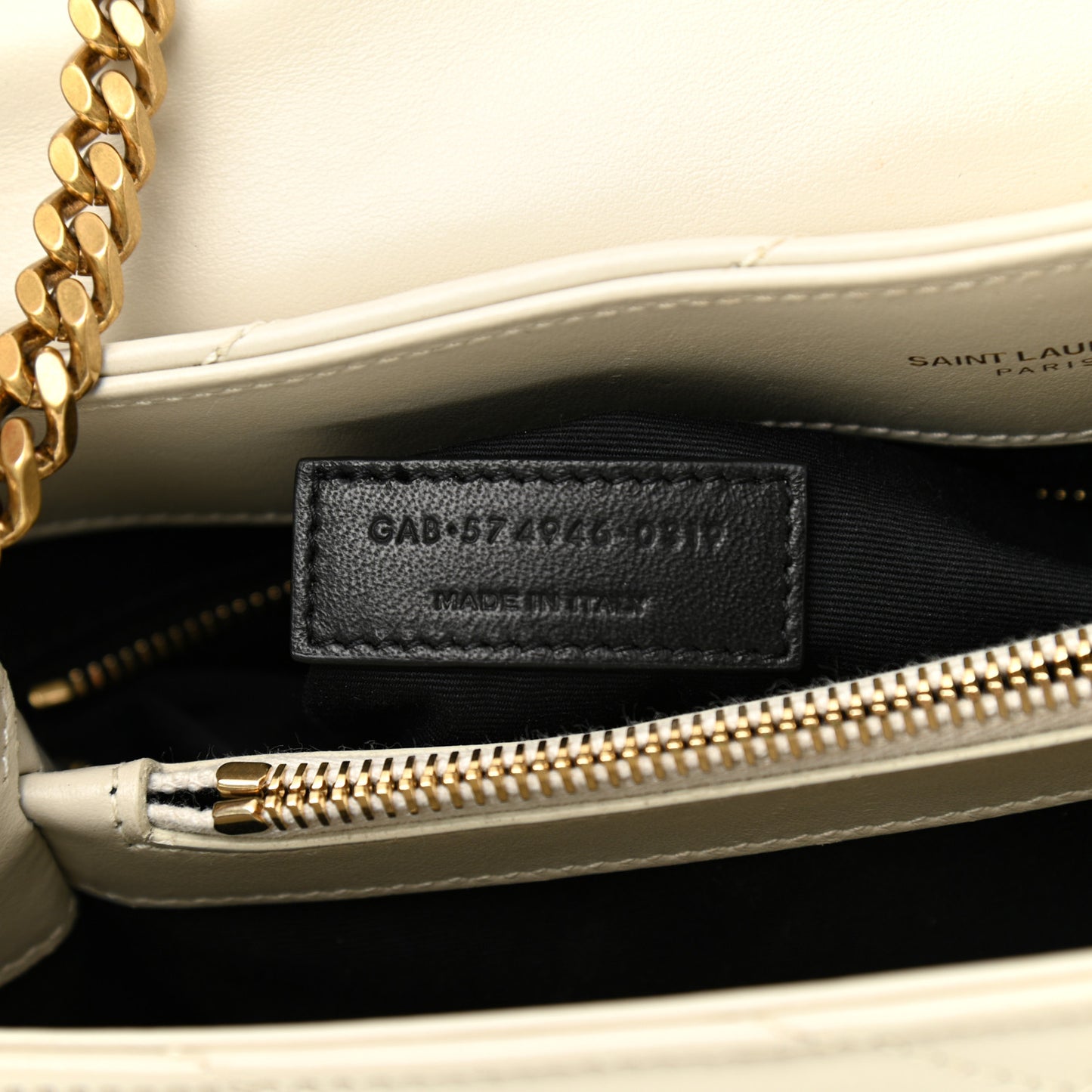 Calfskin Y Quilted Monogram Medium Loulou Chain Satchel Blanc Vintage