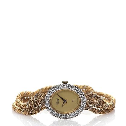 Chopard 18K Yellow White Gold Diamond Bezel 21mm Oval Quartz Watch 2 of 5