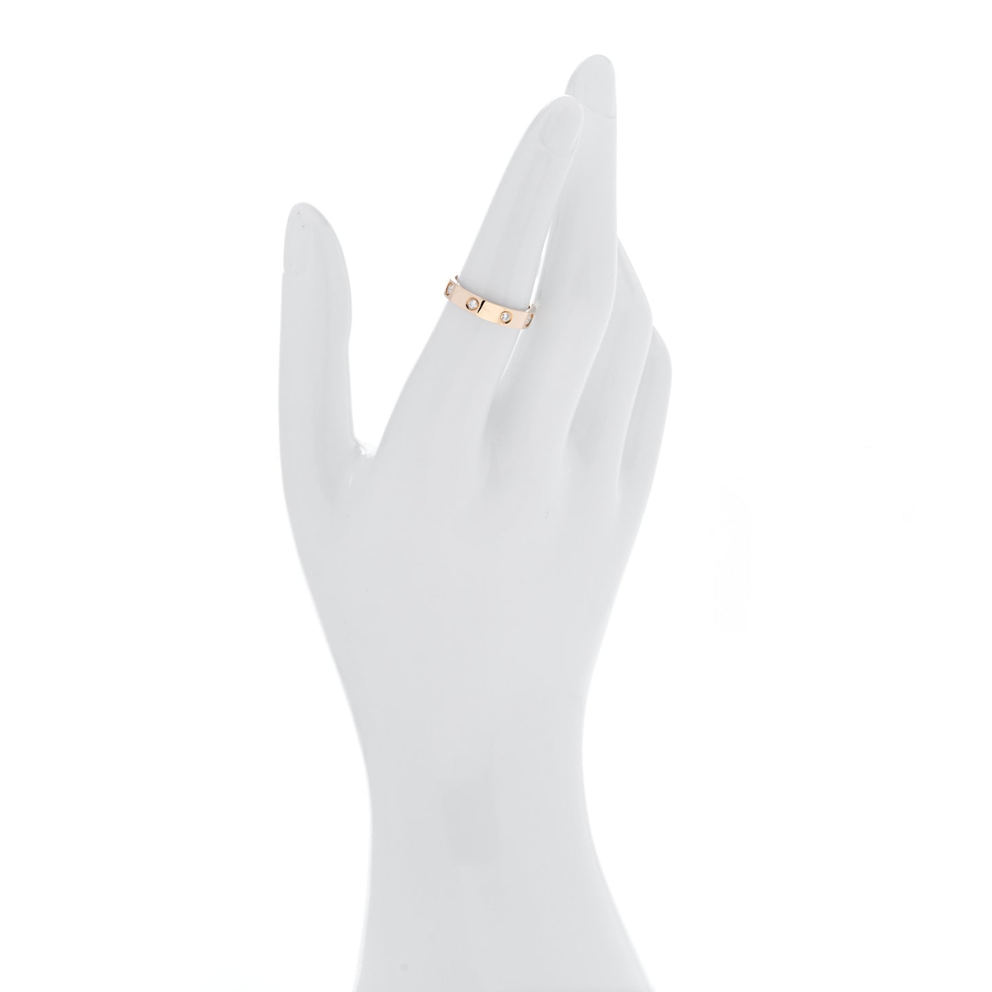 18K Yellow Gold 8 Diamond 4mm LOVE Wedding Band Ring 53 6.5