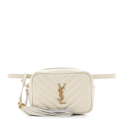 Saint Laurent Calfskin Matelasse Monogram Lou Belt Bag Ivory 1 of 14