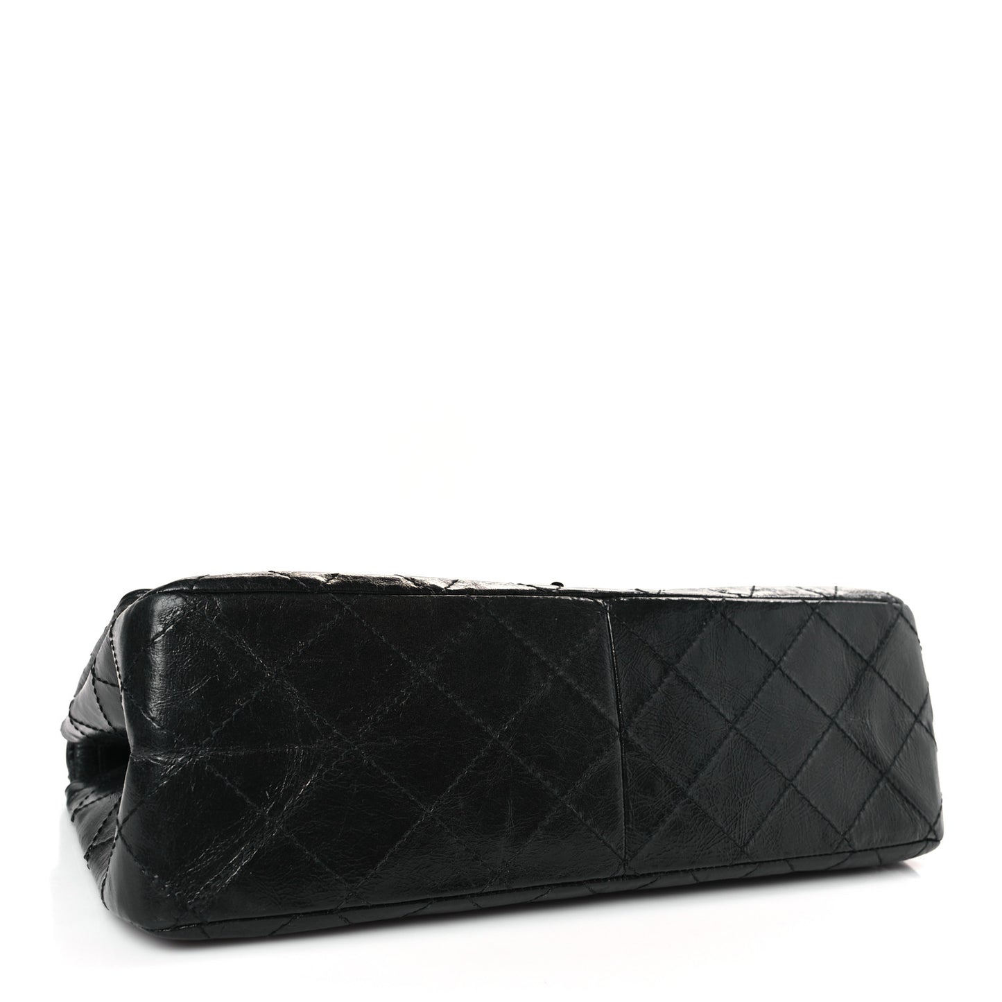 Glazed Aged Calfskin Quilted 2.55 Reissue 227 Flap So Black