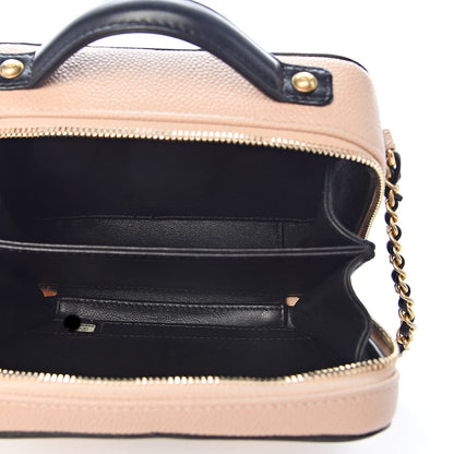 Chanel Caviar Quilted Small CC Filigree Vanity Case Beige Black 5 of 10