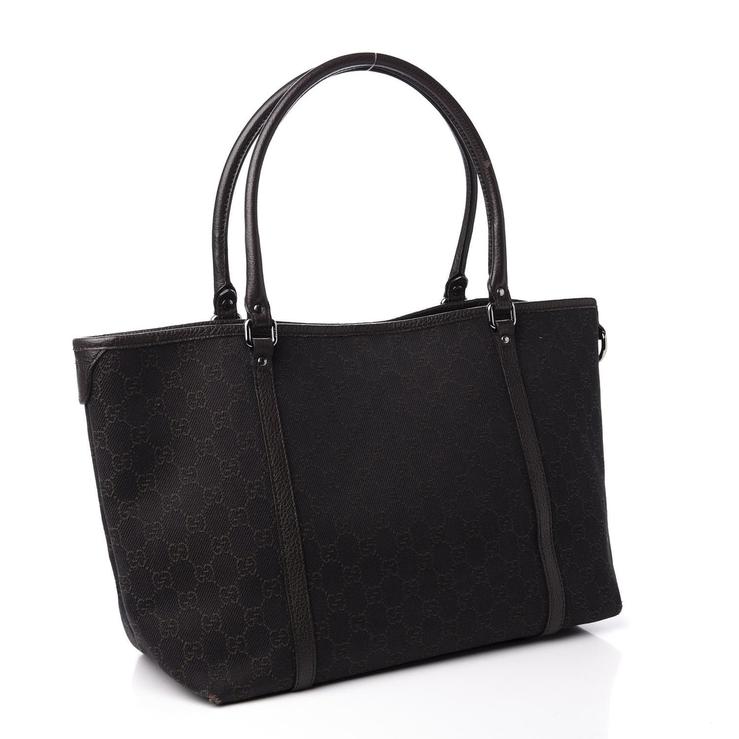 Denim Dollar Calfskin GG Monogram Medium Joy Tote Brown