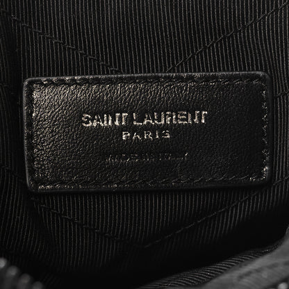Saint Laurent Lambskin Matelasse Chevron Monogram Monochrome A5 Wristlet Black 6 of 11