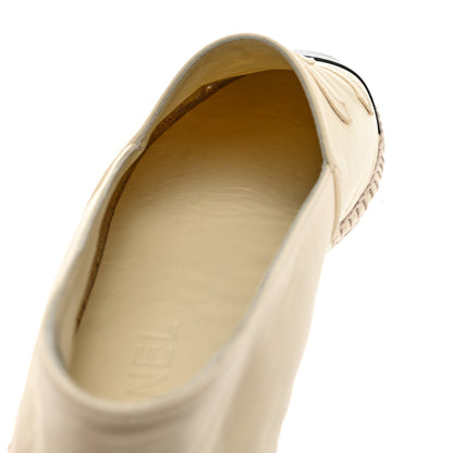 Chanel Lambskin CC Espadrilles 39 White Black 10 of 12