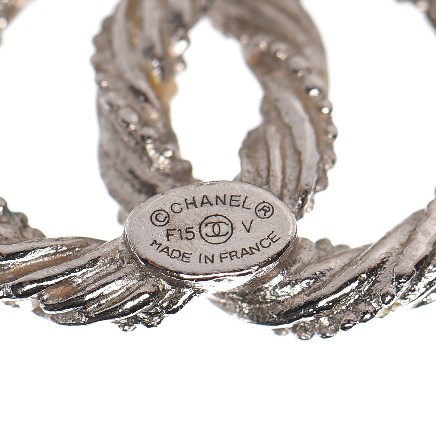 Crystal CC Twisted Earrings Silver