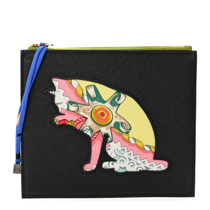 Hermes Epsom Swift Petit H Cat Flat Case Black Multicolor 1 of 6