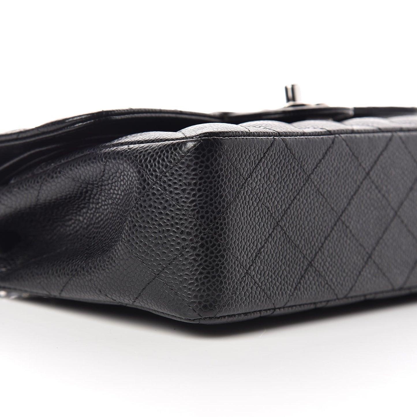 Caviar Quilted Small Double Flap Black