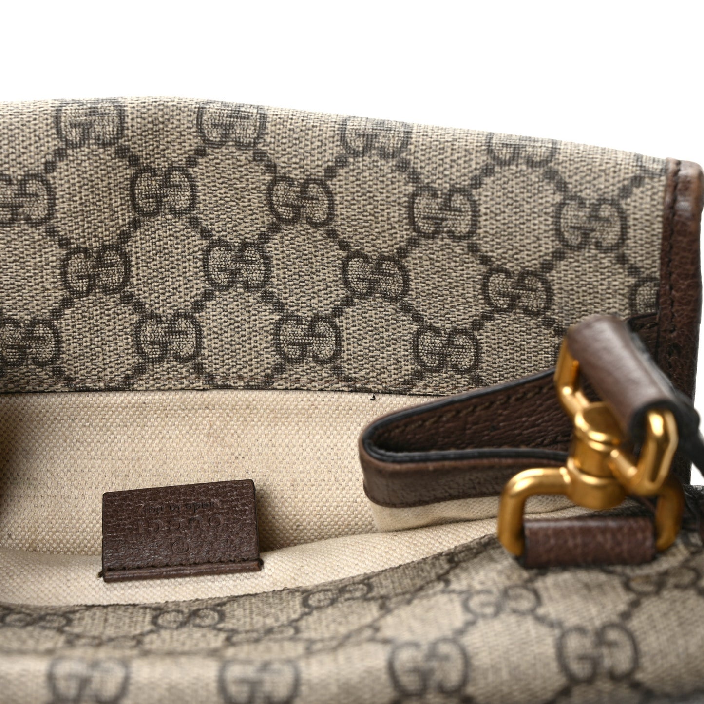 GG Supreme Monogram Web Small Neo Vintage Double Flap Messenger Bag Beige New Acero