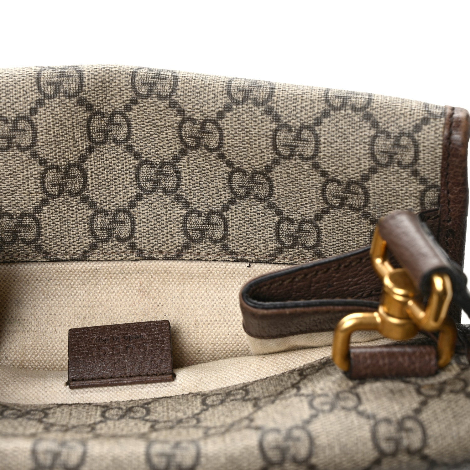 Gucci GG Supreme Monogram Web Small Neo Vintage Double Flap Messenger Bag Beige New Acero 15 of 16