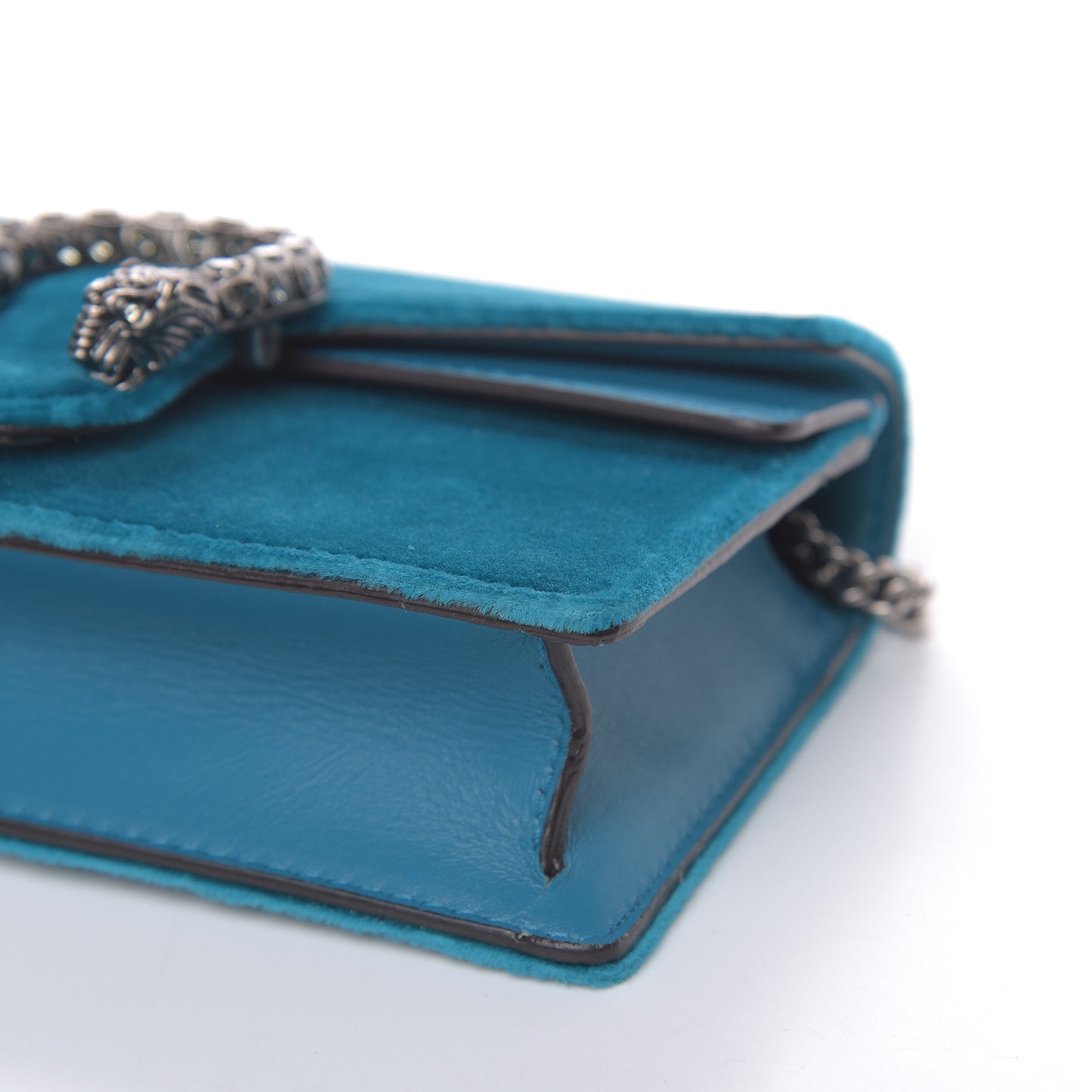 Velvet Super Mini Dionysus Shoulder Bag Pavone Cyan