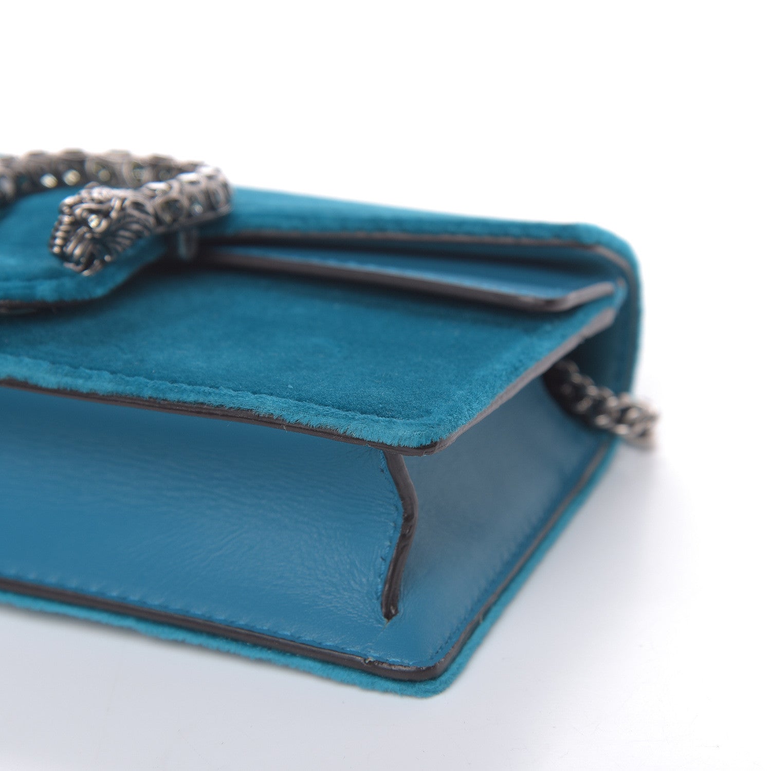 Gucci Velvet Super Mini Dionysus Shoulder Bag Pavone Cyan 7 of 8