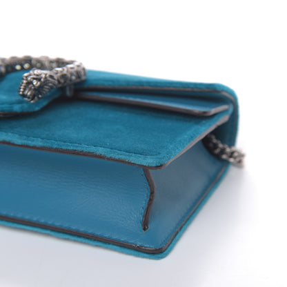 Gucci Velvet Super Mini Dionysus Shoulder Bag Pavone Cyan 7 of 8